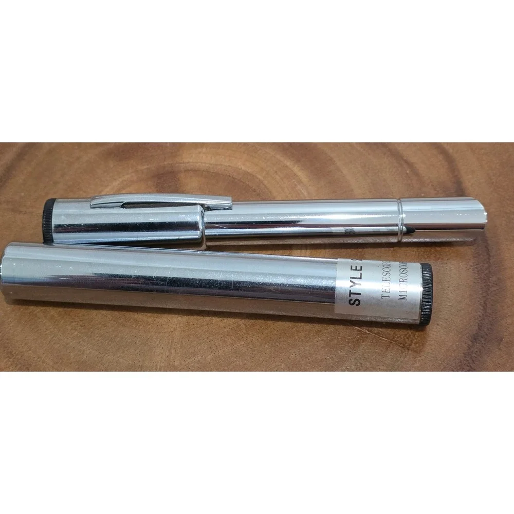 Vintage Style Scope 10x Telescope 50x Microscope Pocket Tool Chrome Silver